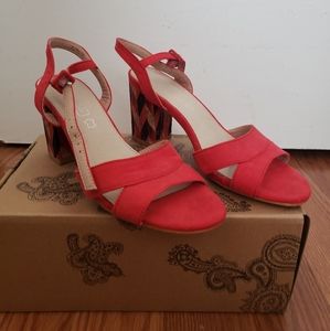 Red block heels